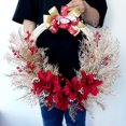 thumbnail image 5 of Corona De Navidad De 20 Pulgadas, Corona De Navidad Artificial Para Puerta Delantera Con Poinsettia, Bayas Falsas, Piña | Para Exhibición De Navidad E Invierno,11 Feliz Sencillez, 5 of 5