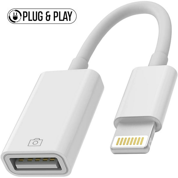 Paleto Evolucionar Gruñón Lightning to USB Camera Adapter MFi Certified OTG Data Sync Cable  Compatible with iPhone 12 11 X 8 7 iPad, Support USB Flash Drive, Mouse,  Keyboard, Hubs, MIDI,iOS 9.2-14 + - Walmart.com