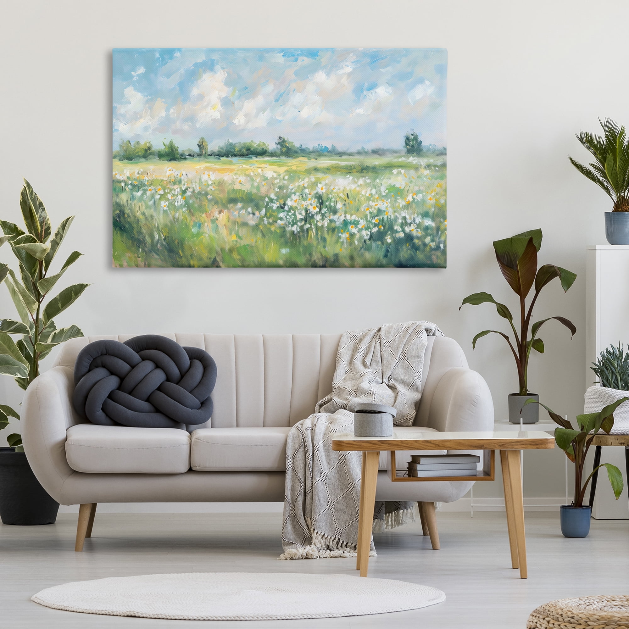 Stupell Industries Daisy Field Landscape Impression Canvas Wall Art, design by Creative Studio