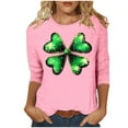 thumbnail image 2 of Craaazy Women's 3/4 Sleeve St. Patrick's Day Tshirts Casual Printed Pullover Tops Gifts, 2 of 5
