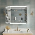 thumbnail image 6 of ANGELES HOME 30" x 32" LED Medicine Cabinet with Lights, 3X Magnify Makeup Mirror, Bathroom Vanity Mirror Cabinet with Storage, Defogger, Dimmable, Memory Function, Outlets & USB, Double Open Door, 6 of 16