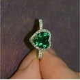 thumbnail image 2 of True Elegant 14kt White Gold Lab Created Emerald Heart Ring, Sterling Silver, 2 of 5