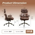 thumbnail image 3 of Toject Ergonomic Office Chair, High Back Comfy Home Office Chair with Lumbar Support, Mid-Century Modern Computer Executive Desk Chair with Thickened Cushions (Suede Leather, Dark Brown), 3 of 8