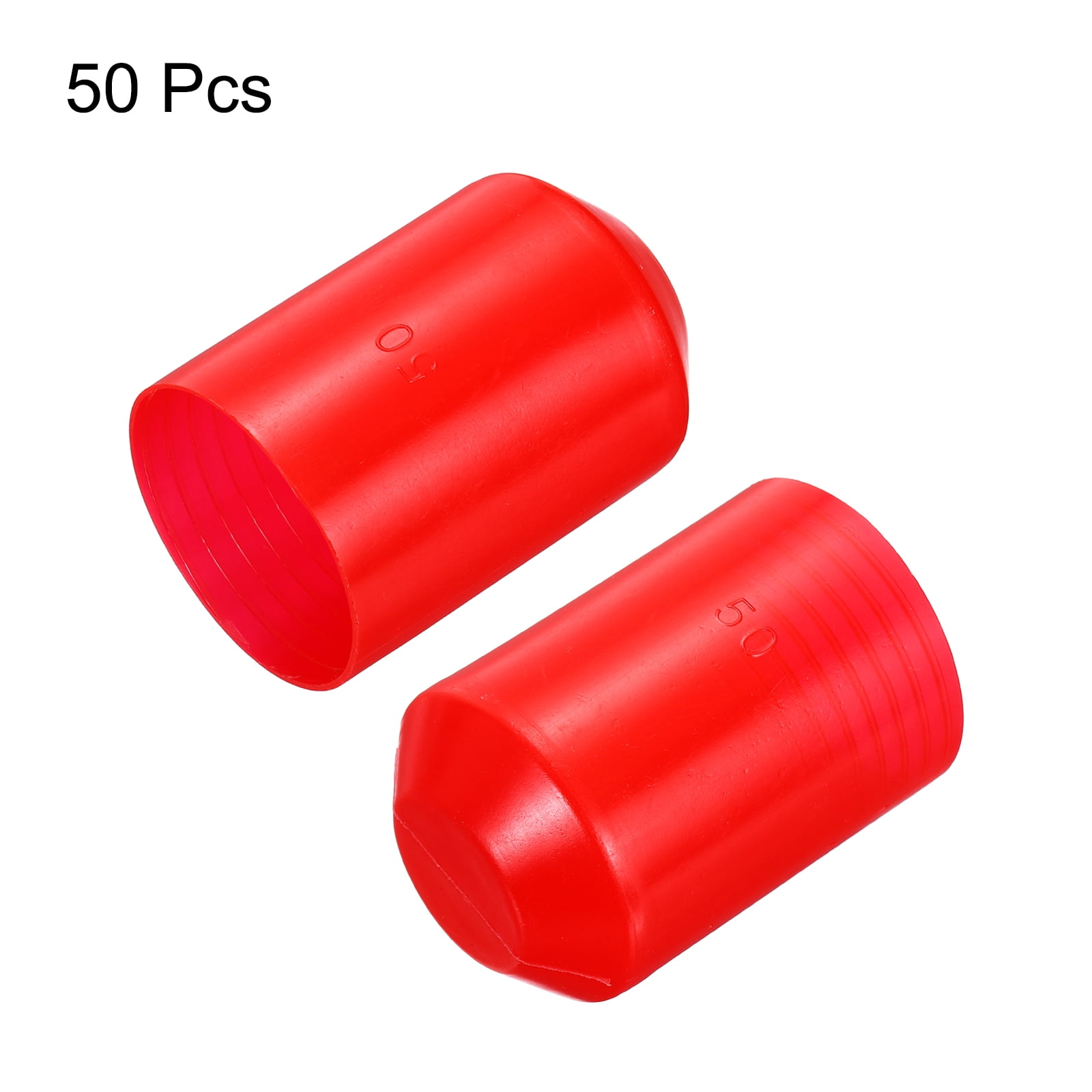 50Pcs Heat Shrink End Cap 50mm ID x 75mm l 2:1 Ratio Waterproof Electrical Wire Wrap Heat Shrink Tubing Caps Lined Sealed for Wire Cable, Red