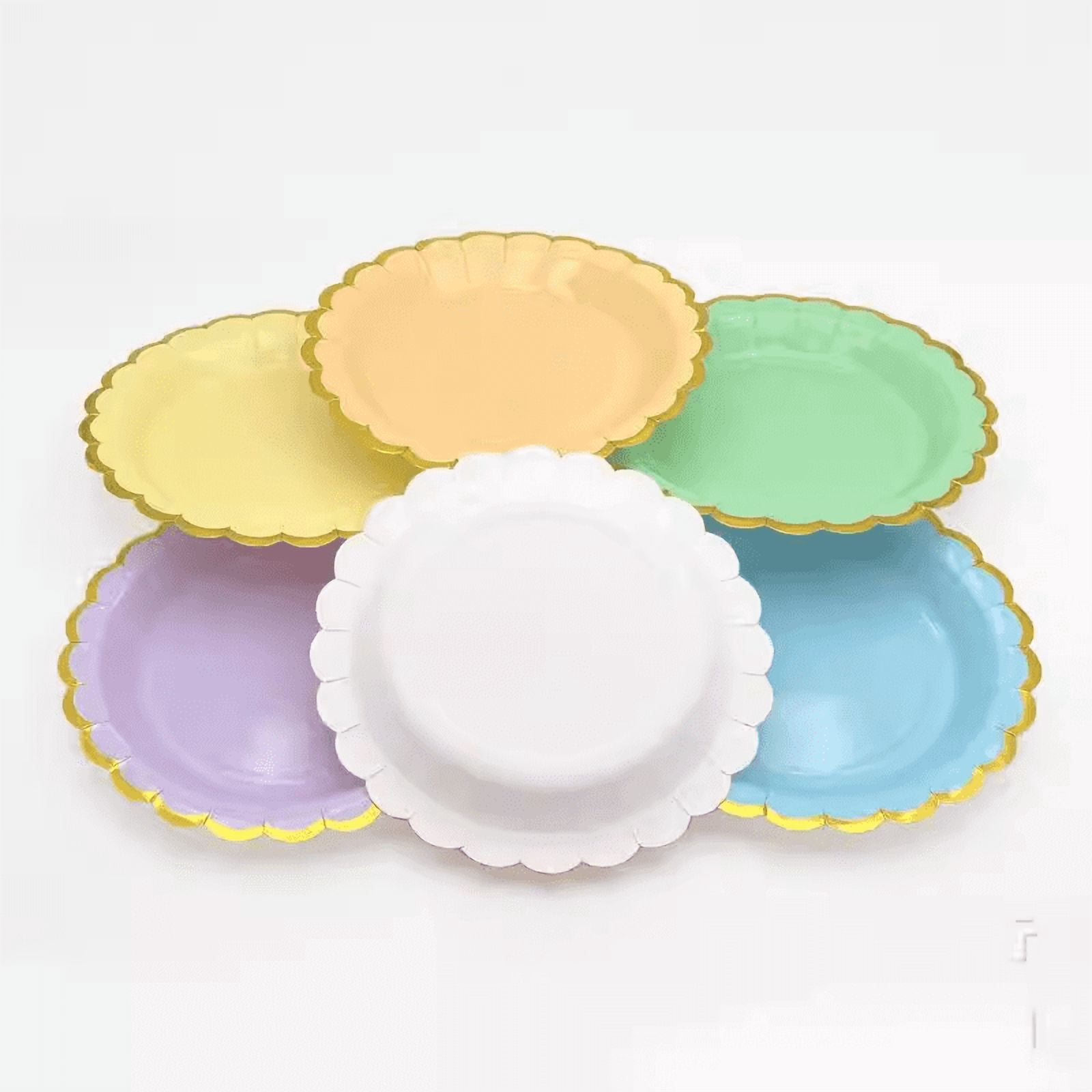 ERDOUY Orange 50 Pcs 9" Premium Disposable Paper Dessert Plates, Sturdy Leak-Resistant Dinner Plates for Party, Birthday & Holiday Gatherings