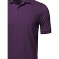 thumbnail image 3 of FashionOutfit Men's Solid Short Sleeves Two Button Placket Long Line Polo Shirt, 3 of 3