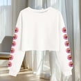 thumbnail image 4 of Camisetas de Manga Larga de las Mujeres Moda Impresa Suelta Casual Cuello Redondo Suéter Deportivo Top Se Ajusta Fiel Al Tamaño, 4 of 5