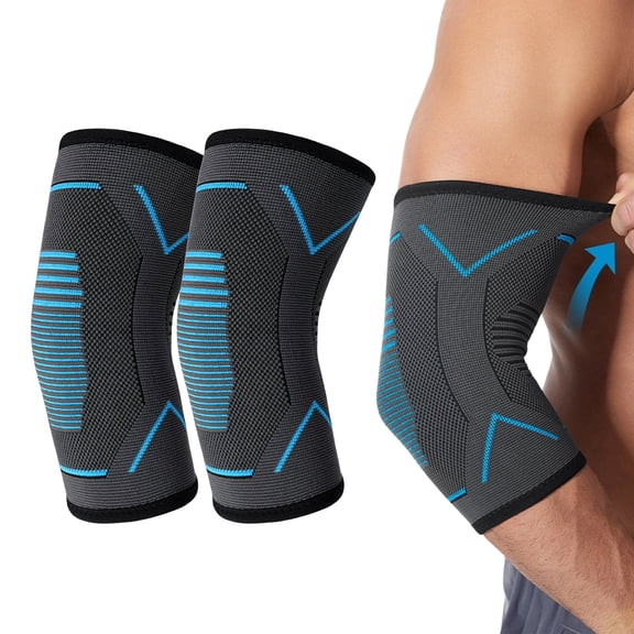 BESTSKY 2Pcs Elbow Compression Sleeve for Men,Pressurized Elbow Pads,Breathable Elbow Brace,M