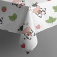 thumbnail image 5 of White Cow Strawberry Heart Pattern Square Tablecloth,Waterproof Square Table Cover,Wipeable Spillproof Washable Table Cover for Home Kitchen Party Decor 42"X42"(107x107cm), 5 of 6