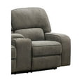 thumbnail image 3 of Benzara BM196629 Fabric Upholstered Wooden Power Recliner Loveseat with Adjustable Headrests, Brown, 3 of 6