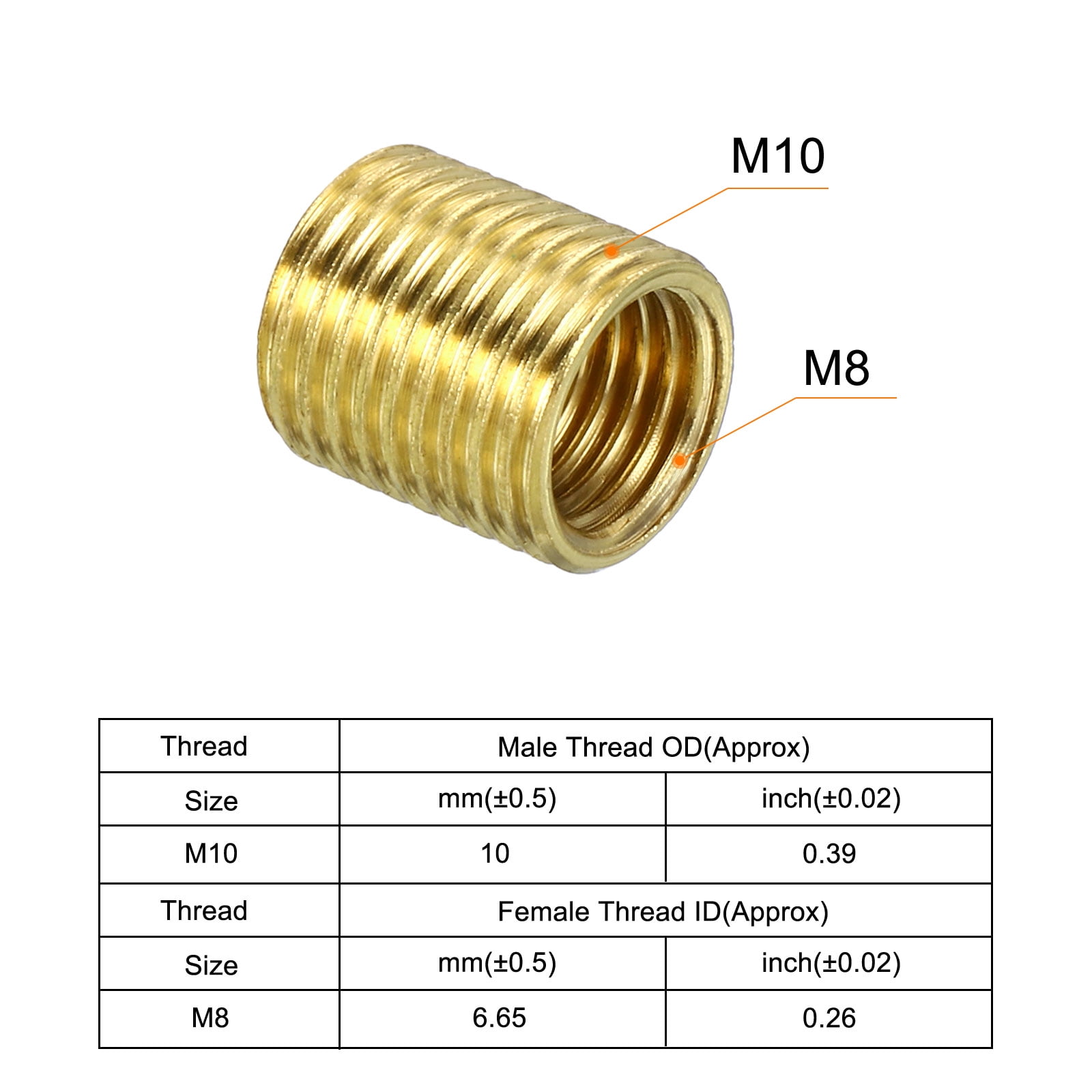 Adaptateur filetage M12 M14 Thread adapter adaptor External Internal MF FM  1mm
