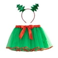 thumbnail image 2 of YWDJ Girls Skirts Toddler Baby Girls Cute Christmas Net Yarn Princess Skirt Multi-color Skirt Bow Headband Suit Green 6T, 2 of 9