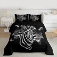 thumbnail image 2 of Homewish Teens Wildlife Zebra Full Size Comforter Sets 3-Piece,Woodland Jungle Animal Bedding Comforter Set,Black White Lightweight Bedding Sets,Super Cozy Room Decor, 2 of 8