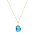 thumbnail image 2 of Galaxy Gold 14K Yellow Gold Blue Topaz Pendant Necklace - December Birthstone - Communication & Serenity - 16" to 24" - Fine Jewelry for Women, 2 of 3