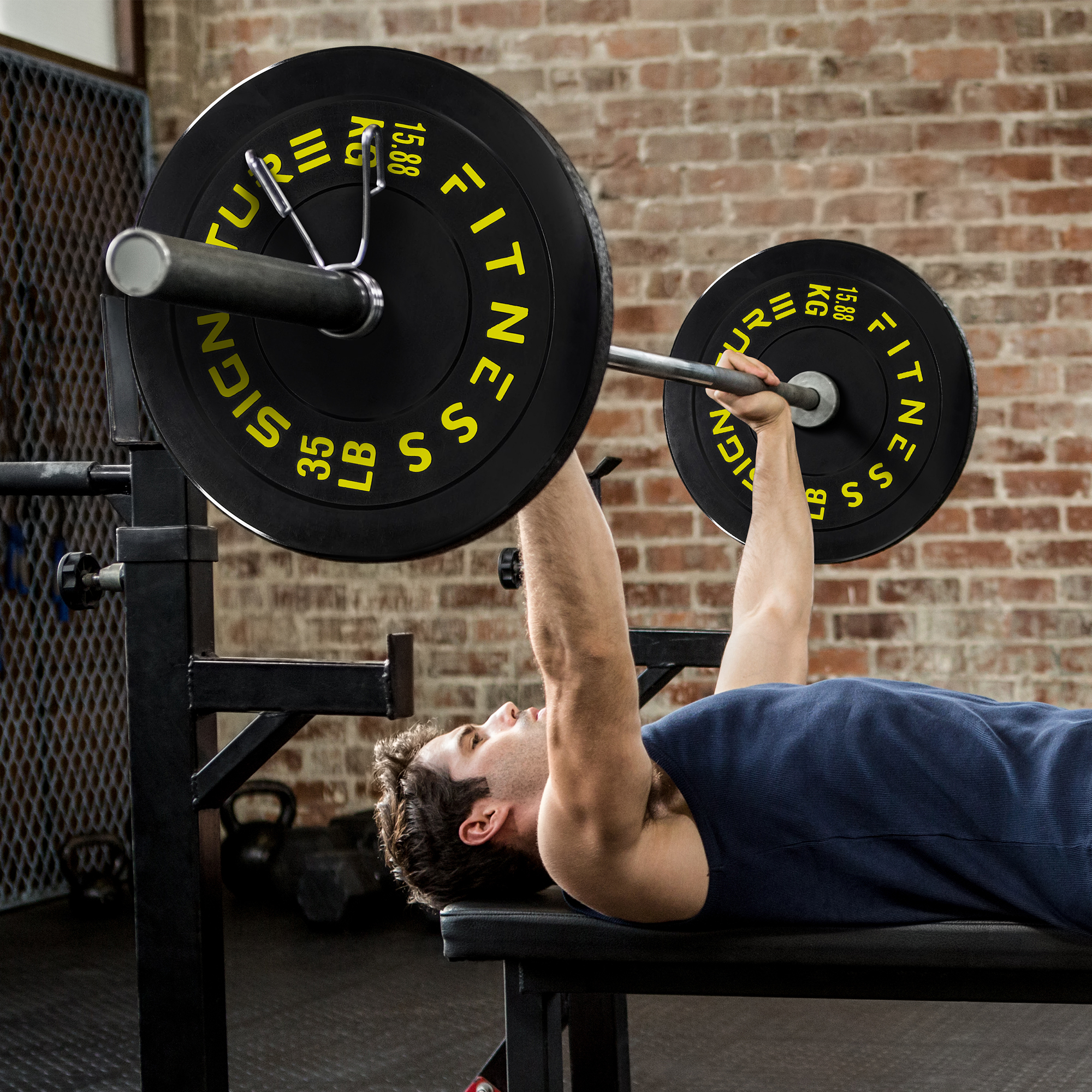 BalanceFrom 5FT Barbell Set with Color Letter Rubber Bumper Plates & Small Hub – Includes Pairs of 25LB, 35LB, 45LB, 55LB, Available in 120LB, 210LB, or 320LB Sets