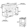 thumbnail image 3 of Rolling Kitchen Island with Drop Leaf and 2 Seatings, Islands Table with Power Outlet, 4 Drawers and Cabinet, Breakfast Bar Cabinet for Living Room, White, 3 of 7