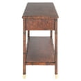 thumbnail image 3 of SAFAVIEH Tudor Dark Brown/Gold Wood Console Table with Drawer (42 in. W x 15.8 in. D x 29 in. H), 3 of 14