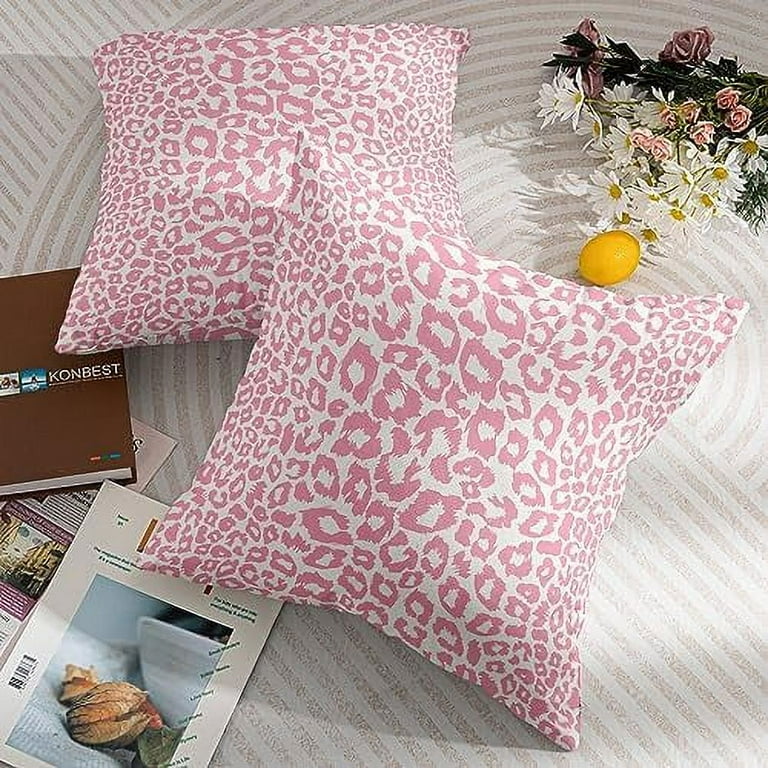 Navy Blue Leopard Print Pillow Covers 18x18 Inch Set of 2 Cheetah Animal Spots Decorative Throw Pillows For Couch Farmhouse Square Pillow Cases Home Decor For Living Room Sofa Bed Porch O