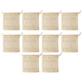 thumbnail image 1 of Bolsa de malla de algodón ecológica, 10 piezas de 16x16 cm, ideal para cosméticos y uso en casa o viajes, color beige., 1 of 6