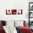 thumbnail image 4 of 3 PCS Modern Red Decor Geometric Abstract Prints Kitchen Decor Wall Art Black and White Red Decor Nordic Style Bathroom Picture Canvas Wall Art Abstract Artwork Decorations for Bedroom (14X14inchX3pcs, 4 of 6