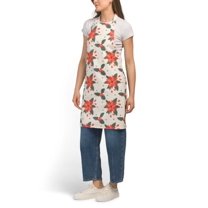 Mahogany Apron, 25in W x 33in L Poinsettias