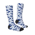 thumbnail image 3 of Picia Women Crew Soft Moisture-wicking Socks Whale Pattern Design Cotton Socks, One Size fit All, 3 of 9