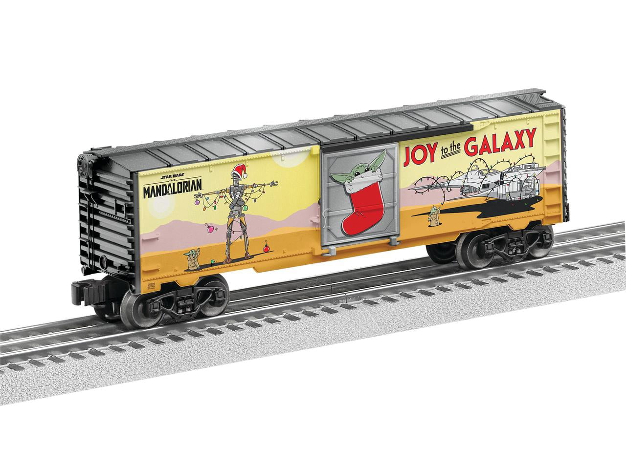 Lionel Disney Star Wars The Mandalorian Grogu Christmas O Gauge Model Train Boxcar for Ages 14+