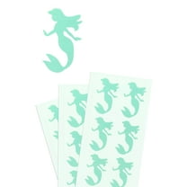 Royal Green Mermaid Stickers for Bags, Party Favors, and Envelopes Seals 2 inch (50mm) in Pastel Green - 40 Pack