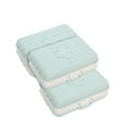 thumbnail image 4 of Organizador de pastillas portátil de 3 piezas con 6 compartimentos, con forma de maleta, para viajes, color azul claro, 4 of 14