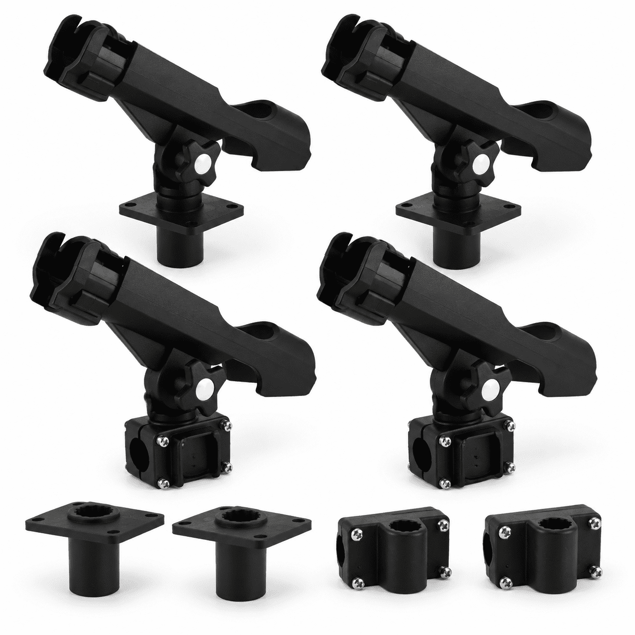 Adjustable Black Fishing Rod Holder for Boat and Kayak Swivel Side Mount Tackle