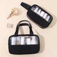 thumbnail image 3 of TRANSFREE 3pcs Clear Makeup bag Travel Cosmetic bag Toiletry Bag Portable Organizer Zipper PVC Pouch Transparent Storage Bag (Cool Black), 3 of 8