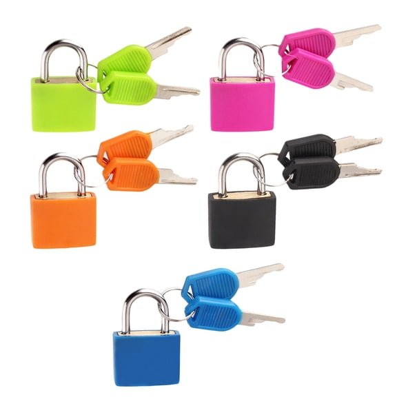 Locks with Keys, 5 Colors Small Suitcase Luggage Padlocks with Keys, Travel Padlocks for Luggage Lock BackGym Locker Laptop Bag