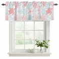 thumbnail image 2 of Red Aqua Coastal Valances for Windows, Decorative Rod Pocket Window Valance Curtains, Sea Turtle Nautical Coral Summer Beach Short Curtain Drapes for Kitchen/Living Room, 2 Panels, 42" W x 18" L, 2 of 8