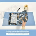 thumbnail image 5 of Brown Blue Marble 2 Pack Pencil Pouch for 3 Ring Binder Smooth Zipper Folders with Pockets Clear Window Pencil Case, 5 of 6