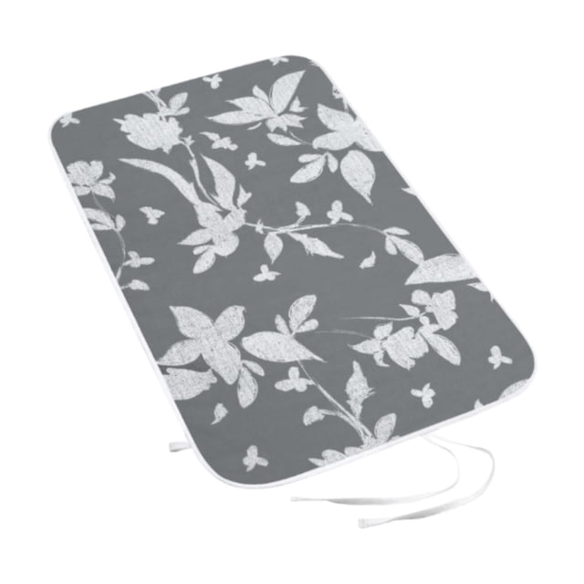 Almohadilla de planchado portátil, ligera, para lavadora, viajes y uso doméstico. Flor gris
