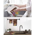 thumbnail image 5 of Spring Flowers Kitchen Dish Towels for Drying Dishes Set of 2, Watercolor Farmhouse Colorful Wooden Grain Waffle Weave Microfiber Hand Tea Bathroom Towels Quick Dry & Absorbent Towel 12x12, 5 of 7