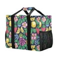 thumbnail image 2 of Apple Blueberry Strawberry Rose Reusable Grocery Bags with Handle Side Pocket Waterproof Shopping Portable Tote, 2 of 8