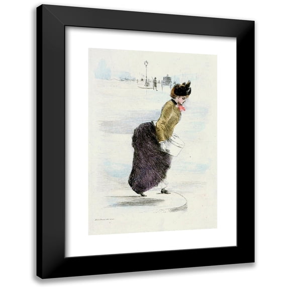 Henri Boutet 13x18 Black Modern Framed Museum Art Print Titled - 1983 Nineteenth Century Female Modes (1908)