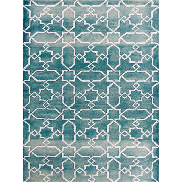 Amer SHI100508 5 x 8 ft. Shibori Modern Design Hand-Tufted Rug, Sea Blue White
