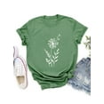 thumbnail image 3 of QAFOPEH Women Cute Dandelion Graphic Round Neck Short Sleeve Summer T-Shirt, 3 of 7