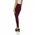 thumbnail image 3 of ZayWay Women's Stretch Ponte Pants with 5 Stylish Pockets - Perfect for Wear to Work - Dressy Leggings S-1000 Wine 1X-Large, 3 of 6