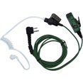 thumbnail image 2 of 2-Wire Headset for Bearcom BC10, BC20, BC90, BC95, BC120, BC130 by Maximalpower (2 Pack) Camouflage color headset with Clear Coil Tube, Earbud, and PTT Mic M1 Plug Kevlar, 2 of 9