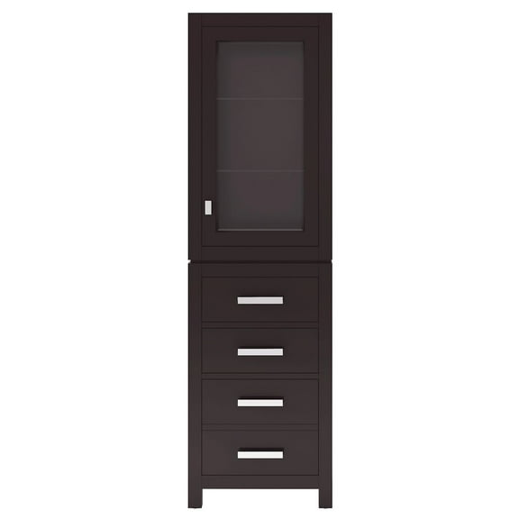 Water Creation Madison Contemporary Wood Linen Cabinet in Espresso