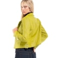 thumbnail image 7 of Made by Olivia Women's Long Sleeve Zipper Closure Moto Biker Faux Leather Jacket, 7 of 7