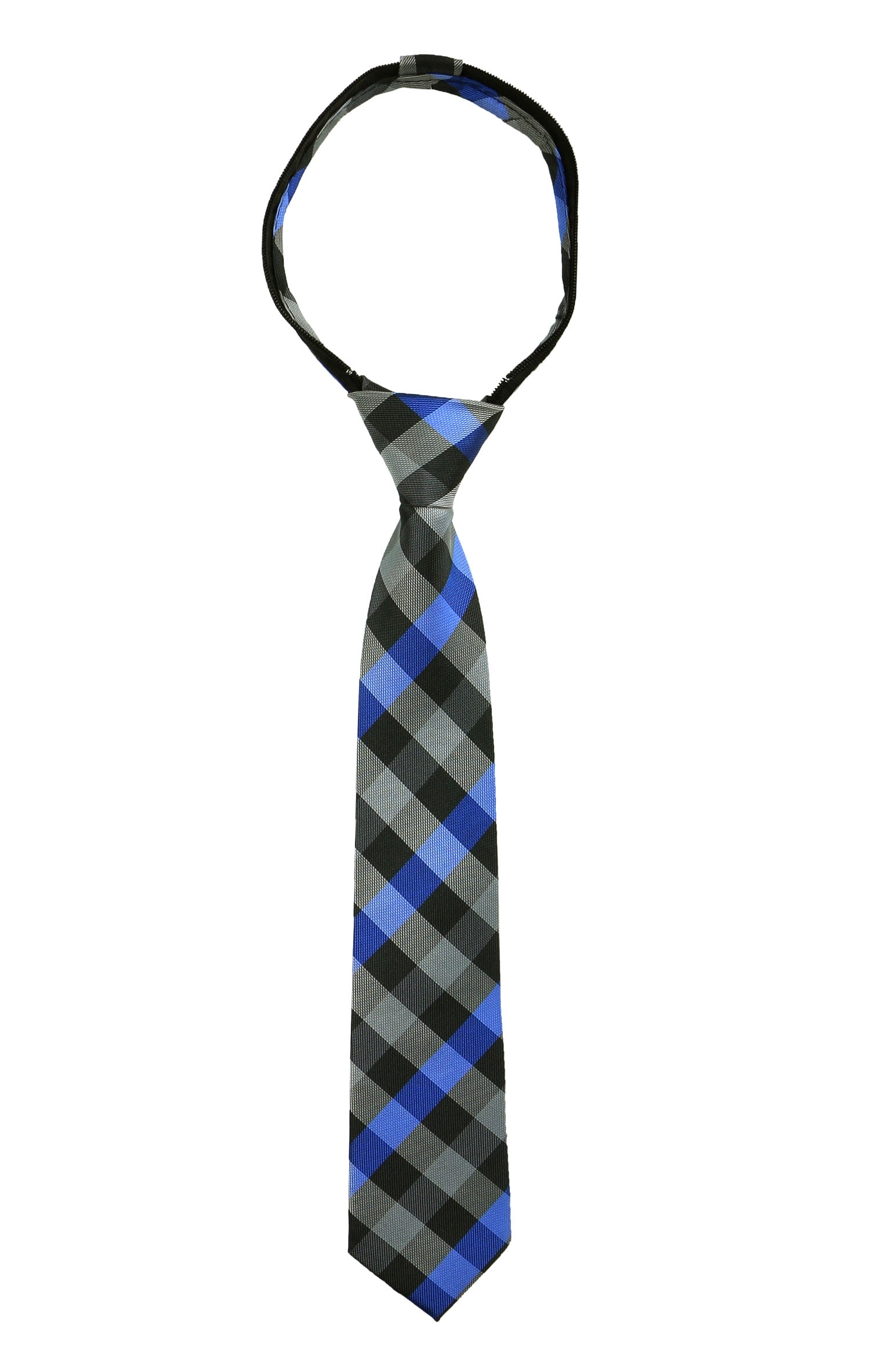Plain "White" Polyester Men's 2 or 3 inch Woven Pre-tied Zipper Necktie 