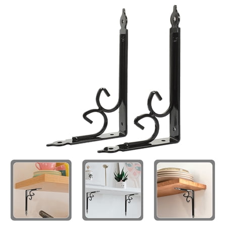 HEMOTON  2 Pcs Wall Shelf Unit Fixed Brackets Garage Storage Versatile