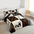 thumbnail image 3 of Feelyou Wildlife Bear Teens Queen Comforter Set, Vintage Buffalo Plaid Bedding Sets, Rustic Farmhouse Theme Reversible Bedding Comforter Set, Luxury Bedroom Decor, 3-Piece, 3 of 8