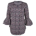 thumbnail image 3 of Women's Petite Three Quarter Sleeve Blouse Top, 3 of 5