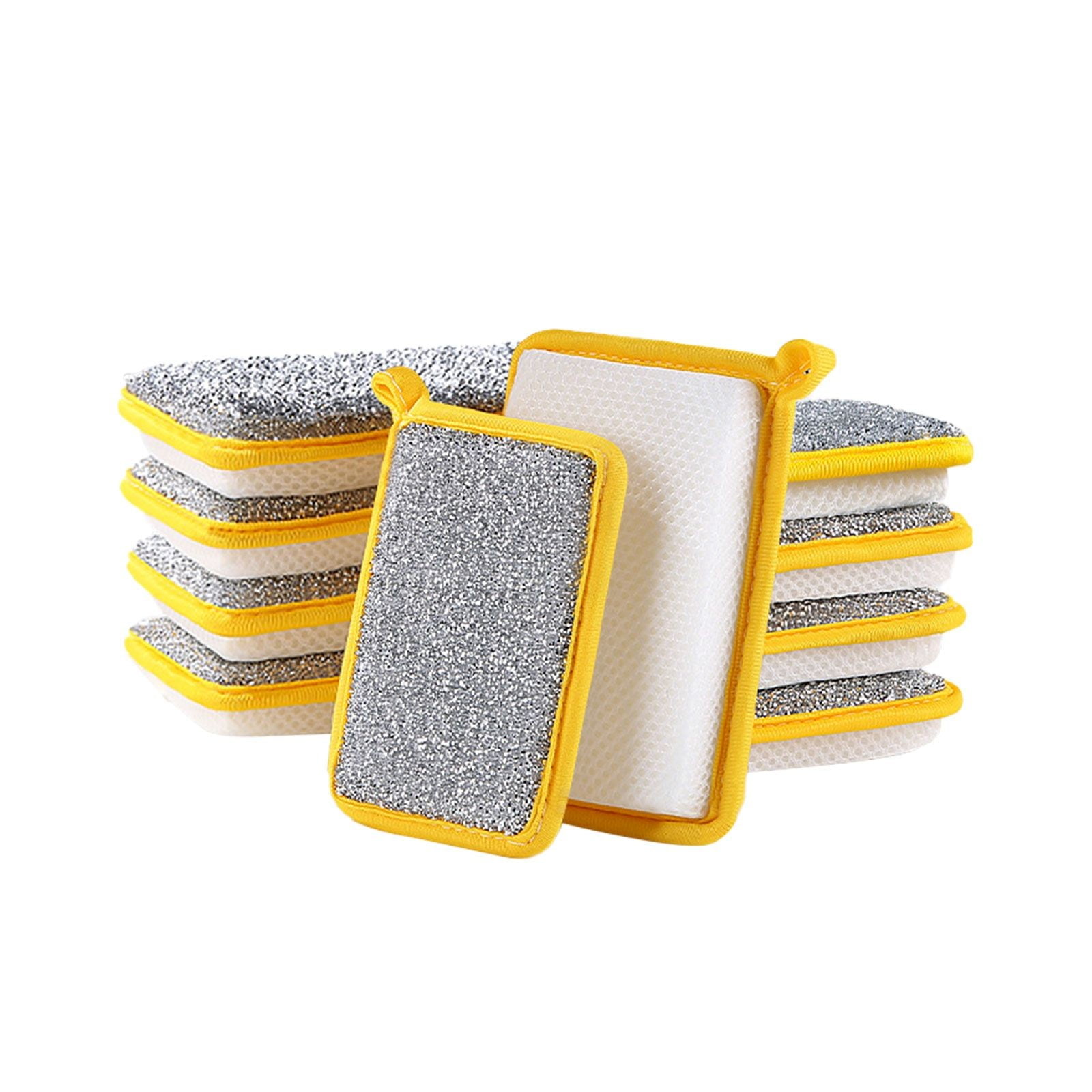MOQIN Multi-Purpose Scrub Sponges for Kitchen Double-Side Double-Effect ,Heavy Duty Cleaning Non-Scratch Scrub Sponge, Reusable Microfiber Sponge for Household Cleaning, Random,10/20-Pack