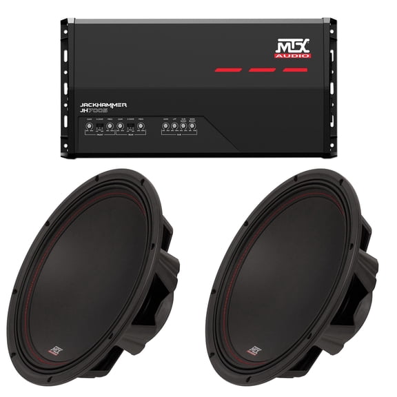 MTX Audio JH7005 Jackhammer 5 Ch. Amp, (2) 35-Series 12" Subwoofer Bundle